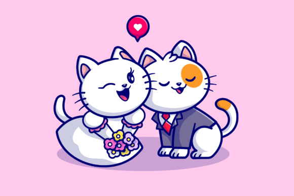Adorable Feline Nuptials: Using This Cat Wedding Vector