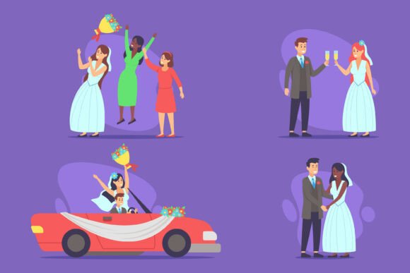 Capturing the Festive Spirit: A Look at the Joyful Wedding Love Celebration Graphic Set