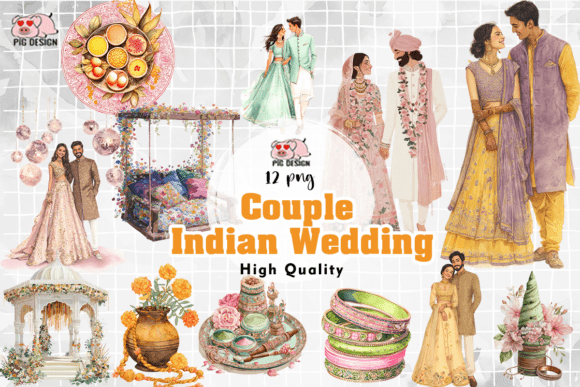 Elevate Designs with a Couple Indian Wedding PNG