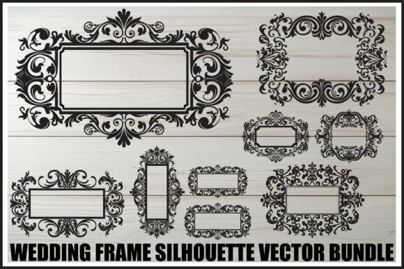 Elevate Your Wedding Stationery with Ornate Frame Silhouettes