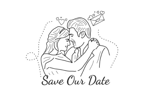 Happy People Illustration Wedding Couple: A Joyful Vector for Lasting Memories