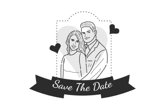 Husband Hug Wife Illustration Wedding: A Romantic Design Essential