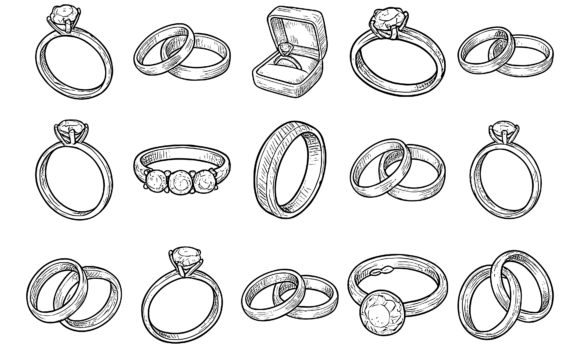 The Hand Drawn Wedding Rings Set: A Designer's Touch