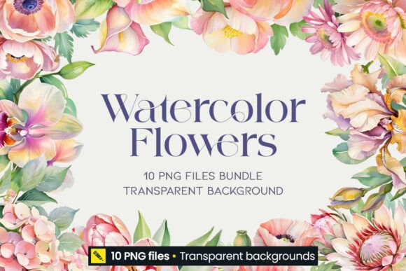 Watercolor Flowers PNG Clipart Wedding Design Guide