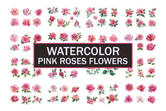 Watercolor Wedding Roses Flowers: The Artistic Bundle for Modern Designers