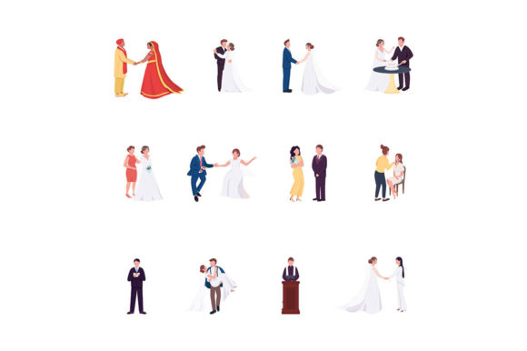 Wedding Ceremony Flat Character Set: A Designer's Guide to Inclusive Visuals